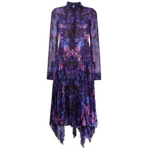 VERSACE | Orchid Barocco-Print Pleated Shirtdress